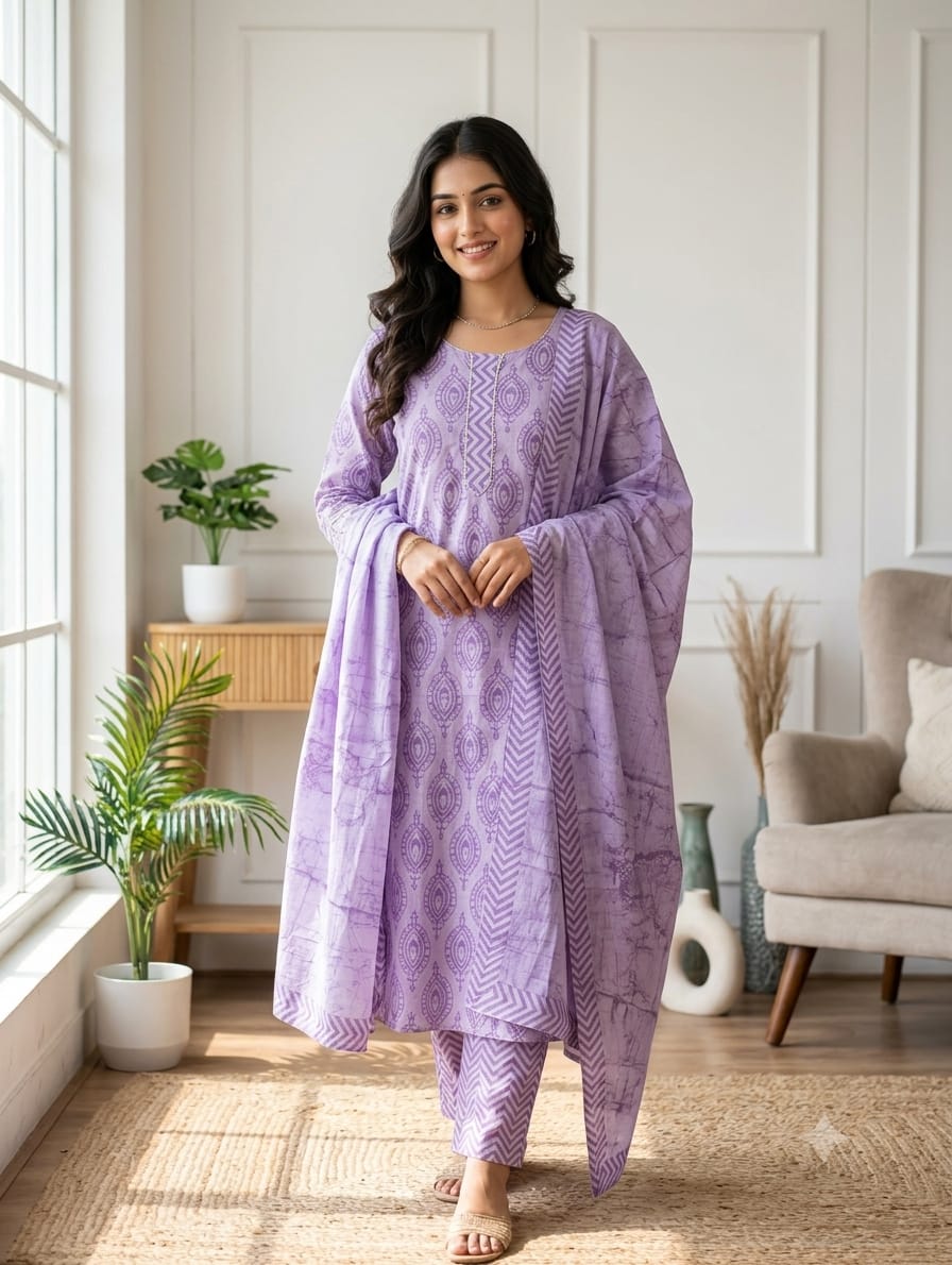 Stitched" Cotton Suits Sets