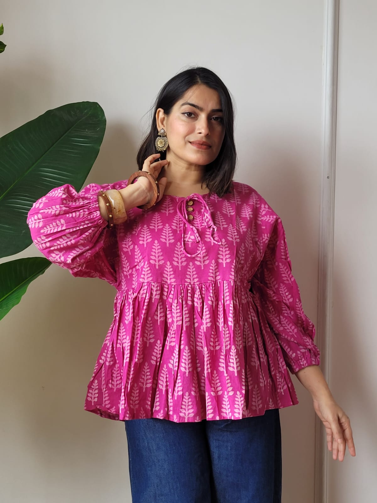 Hand Block Printed Women’s Short Peplum Tunic
