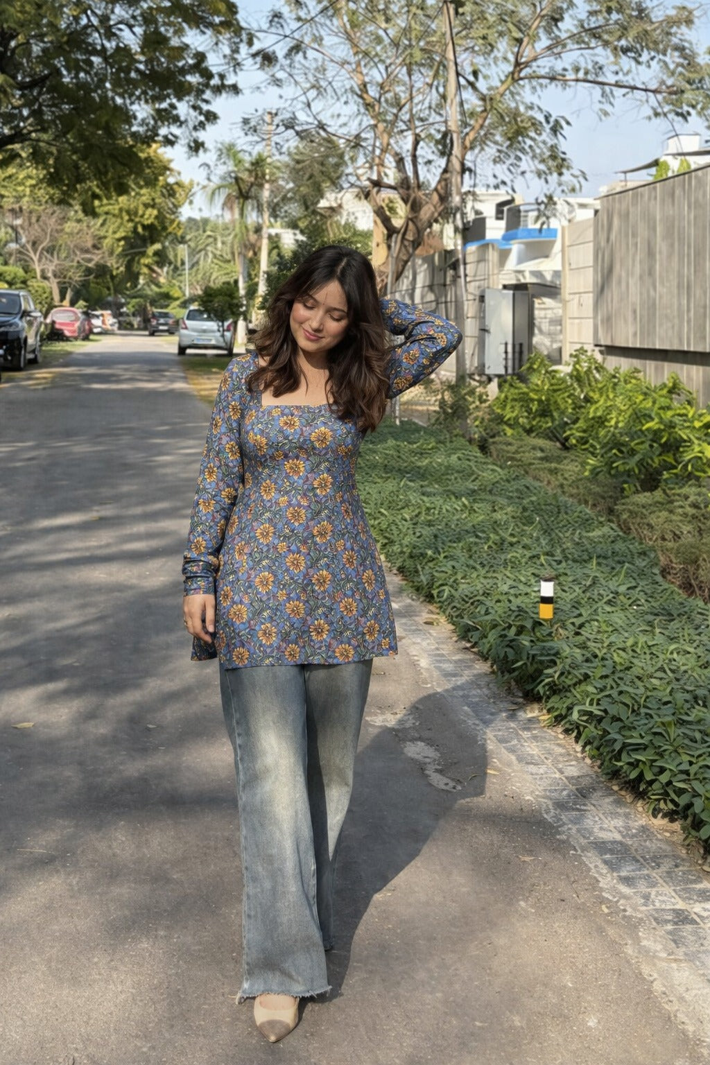 SHELLY SHORT CORSET BACK COTTON KURTI