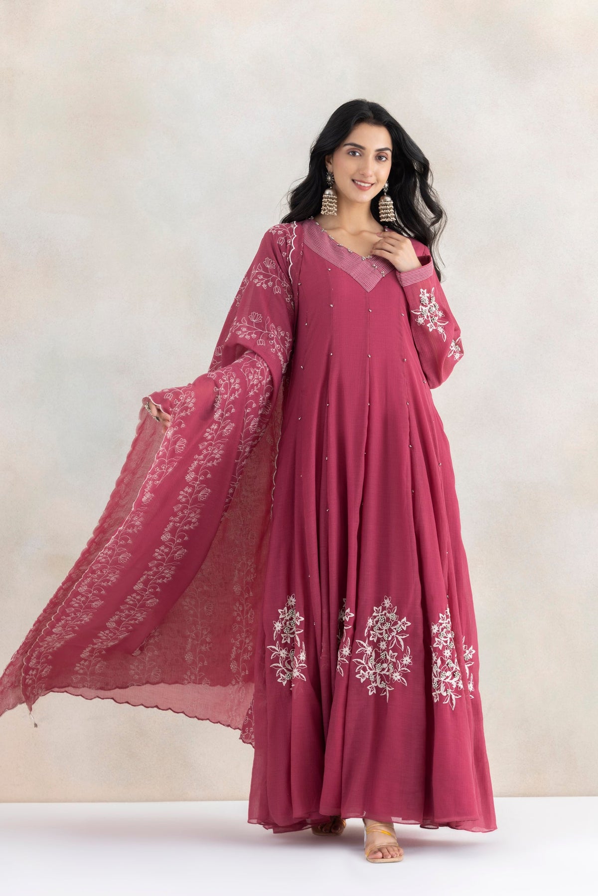 Ivory Ghungroo Anarkali