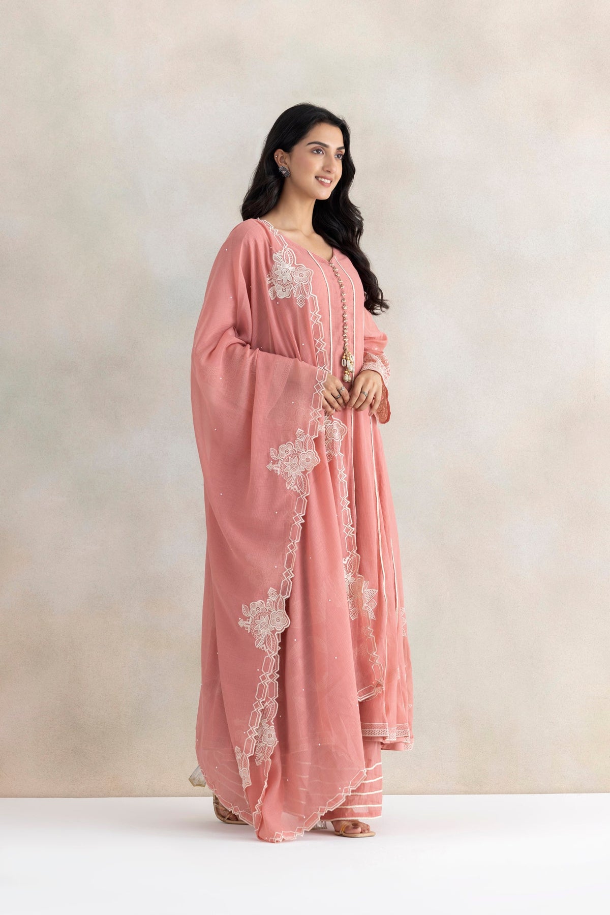 Lace Noor Anarkali Set