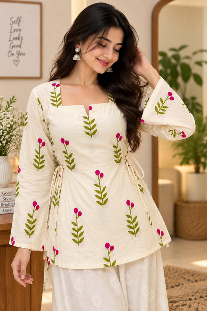 New Women's COTTON Short Kurti With Dori