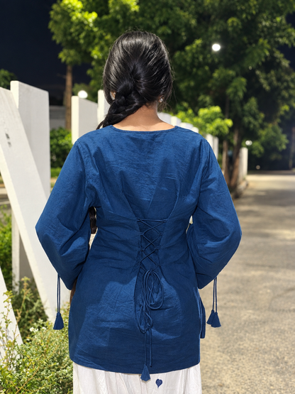 Women's Teal Blue 💙 Short Kurta and White Farshi Salwar Set | Soft Breathable Fabric | Stylish kurta set💫