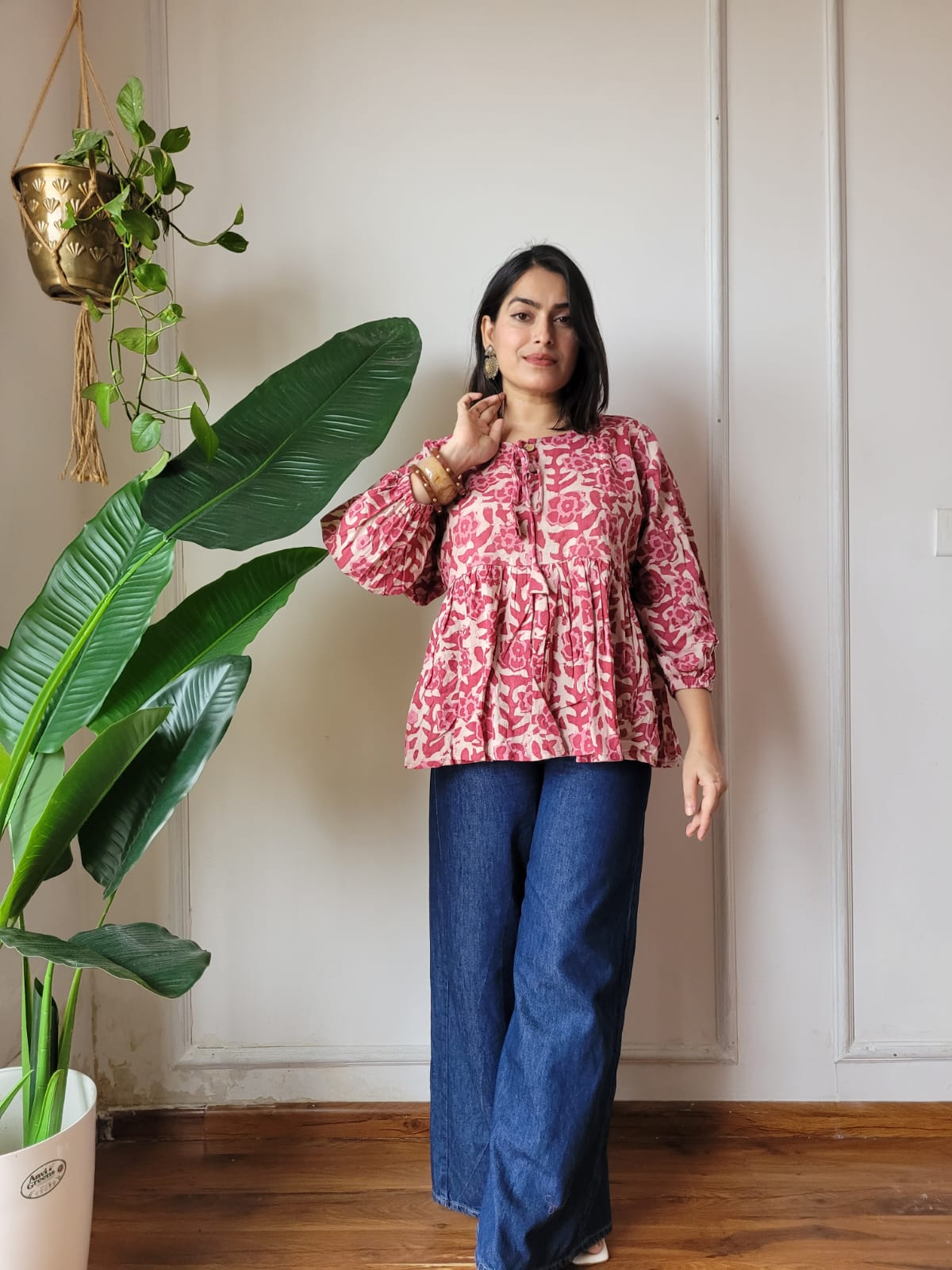 Hand Block Printed Women's Short
Peplum Tunic