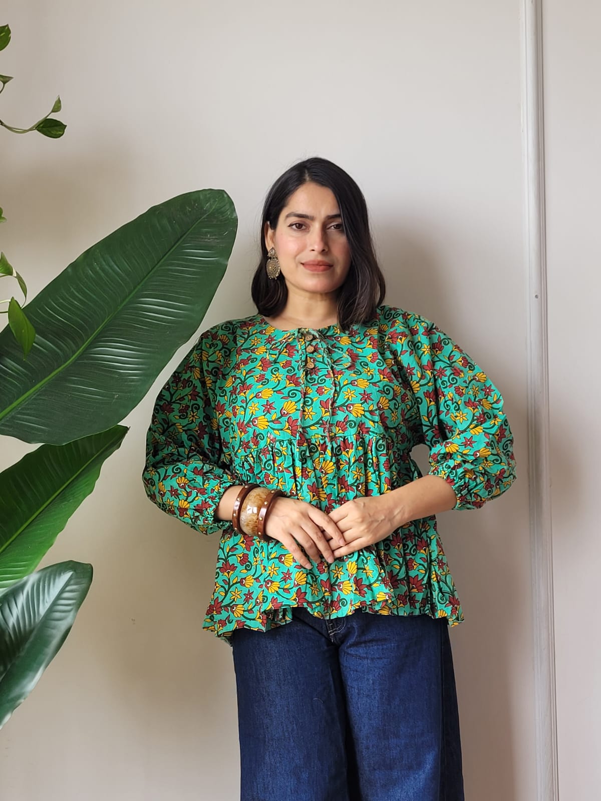 Hand Block Printed Women's Short
Peplum Tunic